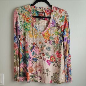 Johnny Was Light Dreamer Floral Bamboo top size X-Small